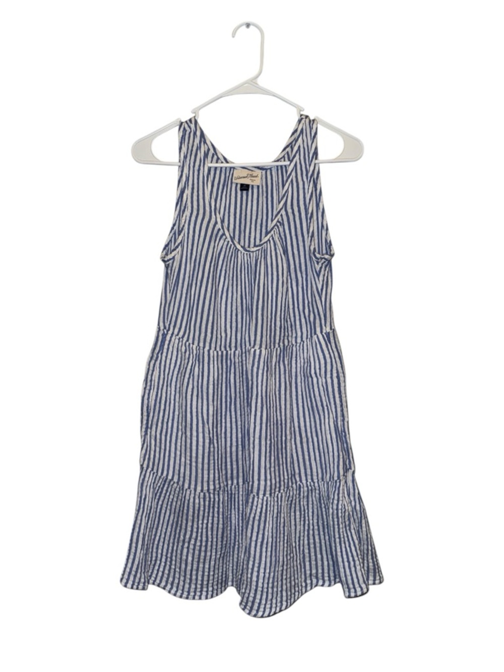 Universal Thread Blue and White Vertical Stripe Tank Dress